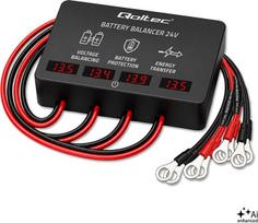 Qoltec Balanser napięcia 48V do akumulatorów 4 x 12V | 10A | AGM GEL LiFePO4 | LED