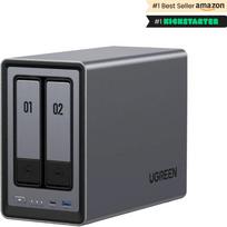 Ugreen NASync DXP2800 NAS System 2-Bay Compact Intel® N N100 8GB DDR5 0 TB UGOS Pro Black