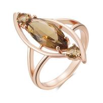 Fashion Light Brown Natural Zircon Big Ring For Women Simple Rhombus  Rose Gold Color High Quality Daily Jewelry 10 brown