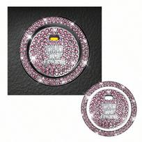 1pc Shiny Car Engine Start Stop Button Cover, Shiny Rhinestone Ring Trim, Scratch Resistant, Non-Slip, Easy To Install A&Pink