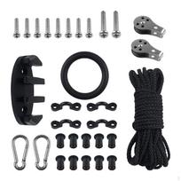 31Pcs Marine Kayak Canoe Anchor Trolley Kit 9M Rope Length Portable with Screws Nuts Pad Eye gray