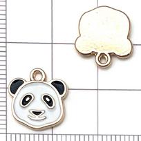 30 Mixed Black & White Enamel Panda Charms for DIY Jewelry gray