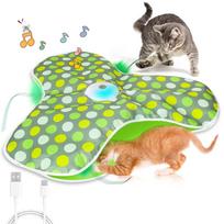 Smart Hide and Seek Cat Toy Electric Thermal Sensing Cat Catch Cover Motion Activated Touch Activated Feather Teaser Wand žalia
