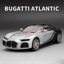 1/24 Scale Bugatti Atlantic Toys Model Car Alloy Diecasts Model Vehicle with Light Sound Super Sport Car for Boys Birthday Gifts gray