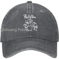 Phil Music ir Collins beisbolo kepurė Vintažinė skalauta džinsinė kepurė Unisex Atsitiktinė Lauko Sportinė Kepurė Juoda One size Adjustable gray