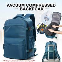 Ryanair 40x20x25 Vacuum Compression Backpack Expandable Cabin Bag for Laptop & Travel Backpack and pump povo mėlyna spalva