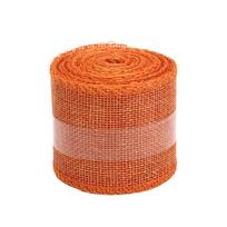 5 metrai 60 mm imitacinio lino virvelinio kaspino ritinys Kalėdinio dovanų pakavimo dekoracija vestuvių vakarėliui pasidaryk pats rankų darbo juostelė one size oranžinė