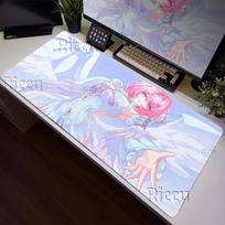 Remielle Dan Zenless Zone Zero Mouse Pad Kawaii Anime Girl ZZZ Gaming Esports Mat Keyboard HD Printing overlock PC Rubber Carpet 30cmx60cm gray
