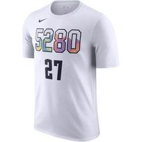 Nike Denver Nuggets NBA 2024-25 City Edition Apvalus kaklas Madingi Patogūs Trumpomis Rankovėmis Marškinėliai Vyriški Viršutiniai Drabužiai HJ2771-101 XL white