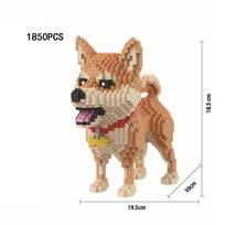 Idea Pets Animal Nanobrick Siberian Husky Corgi Poodle Schnauzer Dog Micro Diamond Block Puppy Doge Shiba Inu Toy Sets For Gifts beige