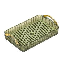 Double Layer Cup Drying Rack Large Capacity Rustproof Dish Drying Rack Detachable Household Kitchen Countertop Organizer žalia