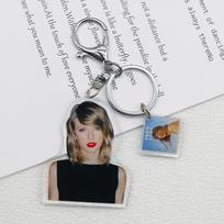 Taylor Swift 1989 Album Cd Keychain Key Ring Retro Acrylic Charm Blue gray