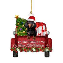 Vibrant 2023 Dachshund-themed Holiday Tree Decoration For Car And Household Ornamentation StyleD black