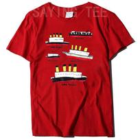 Titanic Britanic Carpathia Poseidon Design T Shirt Funny Illustration Graphic Tee Top Short Sleeve Outfit Commemorate Apparel 4XL white