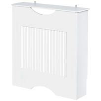 Dažyta MDF radiatoriaus apdaila Šildytuvo spintelė Moderni groteliu dizaino namų baldai Svetainės Miegamojo Darbo paviršius Balta 82A x 78P x 19G 78 x 19 x 82 cm