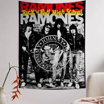 Vintage Popular Rock Band RR-R-amones Hanging Bohemian Tapestry Hanging Tarot Hippie Wall Rugs Dorm Japanese Tapestry 100X70CM black