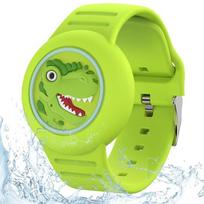 Silicone Kids Bracelet Waterproof Case Bracelet Tracker Holder Strap for AirTag Tracker Accessories žalia