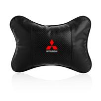 1/2Pcs Car Seat Headrest Auto Logo Neck Pillow Car Accessories Emblems For Mitsubishi Lancer ASX Mirage Pajero Xpander Attrage BL4 black
