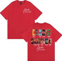 Rapper Eladio Carrion Album Cover 2025 Tour T Shirt Men Women Vintage 90s Hip Hop Street T-shirts Casual Loose Oversized T-shirt S brown