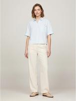 TOMMY HILFIGER Moteriški kasdieniai marškiniai 100% linas, ESS LINEN SS SHIRT