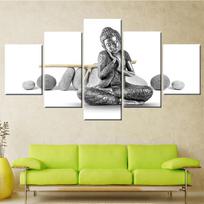 Sitting Buddha Stones Paintings for Interior Wall Art, Modular Posters on the Wall, Canvas Pictures for Living Room Decor 20X35 20X45 20X55cm gray