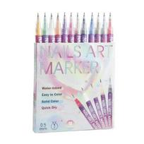 1 rinkinys 12 spalvų nagų dailės rašiklių DIY gelinio nagų dailės akrilinių dažų markeriai greitai džiūstantys grafiti taškavimo taškiniai kontūro rašikliai nagų dailės piešimo tapybos įrankiai A white