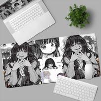 New Pretty Wallpaper Anime The Fragrant Flower Blooms with Dignity Mouse Pad Cute Girl Kaoruko Waguri Mousepad Game Keyboard Mat 800x300x2mm gray