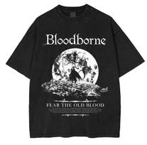 Bloodborne Ludwig The Accursed Holy Blade Grim T-shirt Hunter and Lamp Messengers Oversize Washed Summer Casual Streetwear Short Sleeve Tee Tops L gray