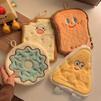 4pcs 3‑Layer Thick Coral Fleece Towels, Quick‑Dry Ultra‑Absorbent with Cartoon Patterns 4pcs brown