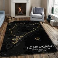 Nurburgring Race Track Area Rug Germany Circuit Map Print NonSlip Floor Mat for Garage Man Cave Car Enthusiast Home Decor 40X60CM gray