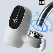 Elektrinis momentinio karšto vandens maišytuvas, taupantis energiją, su LED temperatūros ekranu, montuojamas be įrankių, skirtas bendrabučio virtuvei A5 gray
