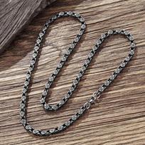 Lokomotyvas Vyriškas Punk Rock Dviračio Grandinės Karoliai Nerūdijančio Plieno Vyriškas Vintage Oksiduotas Juodas Choker Colar Vyriški Papuošalai 60cm gray