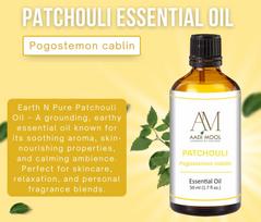 Aadi Mool Patchouli Essential Oil for Aromatherapy, Diffuser, Skin Care & Perfume Making | 100% Pure Natural Patchouli Oil | Undiluted Earthy Woo beige