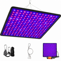LED lempa augalams, pilno spektro šviesos panelė su 225 raudonomis ir mėlynomis LED, hidroponikai, 295x300 mm, LED augalų apšvietimo panelė, LED fitolampa
