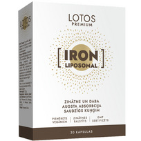 Geležis ir vitaminas B12 LOTOS PREMIUM LIPOSOMAL IRON, 30 kaps.