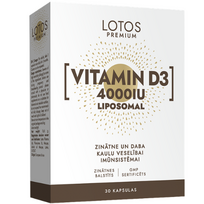 Vitaminas D LOTOS PREMIUM LIPOSOMAL VITAMIN D3 4000TV, 30 kaps.