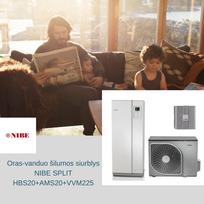 Oras-vanduo šilumos siurblys NIBE Split HBS20+AMS20+VVM225