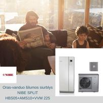 Oras-vanduo šilumos siurblys NIBE Split HBS05+AMS10+VVM225 (8 kw)