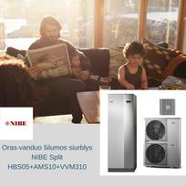 Oras-vanduo šilumos siurblys NIBE Split HBS05+AMS10+VVM 310 (16 kw)