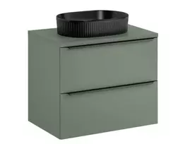 Pakabinama vonios spintelė su stalviršiu ir pastatomu praustuvu Comad Sombra Green Beyond, 70 cm, žalia