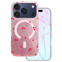 Cherry Mag dėklas skirtas iPhone 17 Pro / 18 Pro 6,3'' su blizgučiais