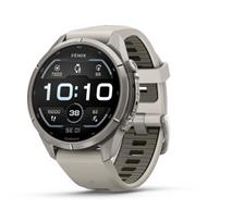 fenix 9 Pro – 43mm, Titanium with Fog Grey/Dark Sandstone Silicone Band