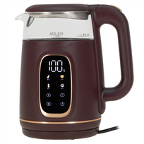 Adler AD 1305 Kettle with LED Display 2200W 1.7L 360° Swivel Base, Burgundy