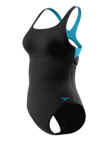 Speedo - Solid Flex Band Swimsuit - Sportinis maudymosi kostiumėlis - Juoda