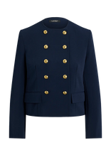 Lauren Ralph Lauren - Double-Breasted Sablé Crepe Jacket - Dvieiliai švarkai - Tamsiai mėlyna