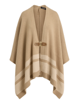 Lauren Ralph Lauren - Buckle-Trim Wool-Cashmere Sweater Poncho - Pončas - Smėlio