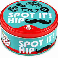 Stalo žaidimas „Spot it“ – kortų atitikimo žaidimas su 55 kortomis, nešiojama metalinė dėžutė, greitas šeimos vakarėlių žaidimas stebėjimui ir reakcijai lavinti, kortų žaidimas vaikams ir suaugusiems, šeimos stalo žaidimas