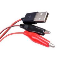 USB laidas su krokodilo spaustukais - 60 cm