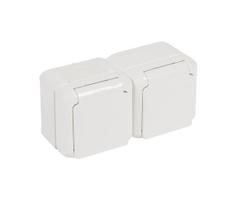 Legrand - Dviguba namų rozetė 250V/16A FORIX IP44 balta
