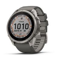 „Garmin fenix 9 Pro“ išmanusis laikrodis, „inReach“, „Solar“, 51 mm, titano korpusas su akmenukų pilkos spalvos silikonine apyranke